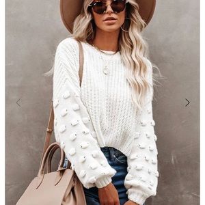 White Sunny Angela cropped knit sweater. Brand new never worn with tags!